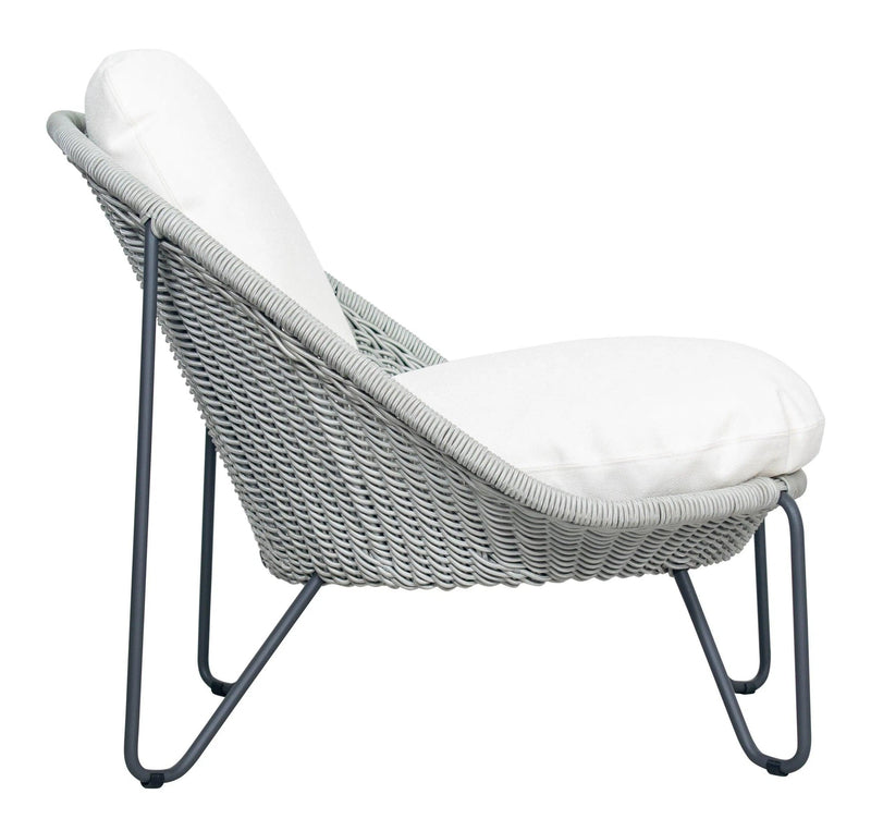 Azores Lounge Chair - Coconut White Outdoor Lounger Chair Outdoor Lounge Chairs LOOMLAN By Seasonal Living