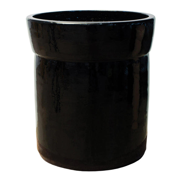 Azov Planter - Gloss Black Outdoor Planter Outdoor Planters LOOMLAN By Seasonal Living