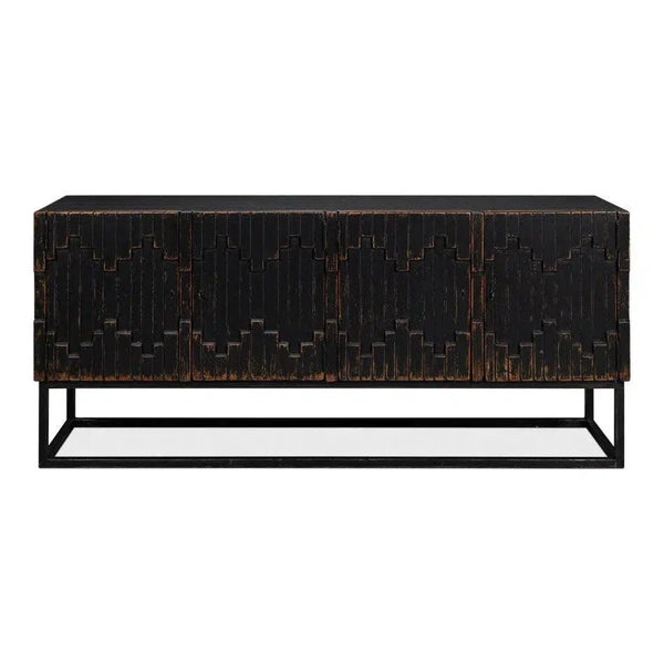 Aztec Black Sideboard Black Buffet for Dining Room Sideboards LOOMLAN By Sarreid