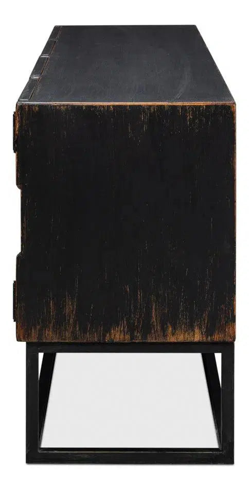 Aztec Black Sideboard Black Buffet for Dining Room Sideboards LOOMLAN By Sarreid