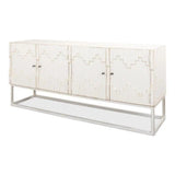 Aztec White Sideboard Black Buffet for Dining Room Sideboards LOOMLAN By Sarreid