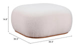 Azua Wood Cream Ottoman Ottomans LOOMLAN By Zuo Modern