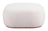 Azua Wood Cream Ottoman Ottomans LOOMLAN By Zuo Modern