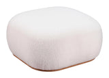 Azua Wood Cream Ottoman Ottomans LOOMLAN By Zuo Modern