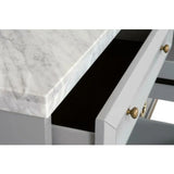 Azure Carrera 6-Drawer Double Dresser Dove Gray White Marble Dressers LOOMLAN By Essentials For Living