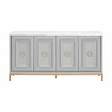 Azure Carrera Media Sideboard White Marble Dove Gray Sideboards LOOMLAN By Essentials For Living