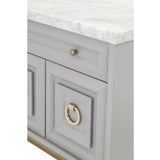 Azure Dove Grey Accent Cabinet With White Carrera Marble Accent Cabinets LOOMLAN By Essentials For Living