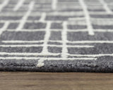 Baab Geometric Charcoal Area Rugs For Living Room Area Rugs LOOMLAN By LOOMLAN