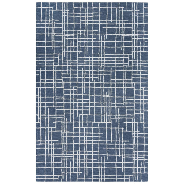 Baar Geometric Blue Area Rugs For Living Room Area Rugs LOOMLAN By LOOMLAN