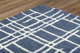 Baar Geometric Blue Area Rugs For Living Room Area Rugs LOOMLAN By LOOMLAN