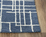 Baar Geometric Blue Area Rugs For Living Room Area Rugs LOOMLAN By LOOMLAN