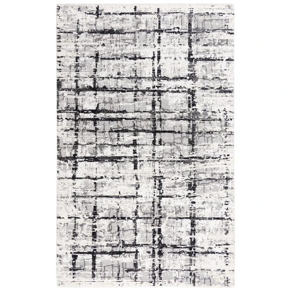 Babu Abstract Black/ Ivory Large Area Rugs For Living Room Area Rugs LOOMLAN By LOOMLAN