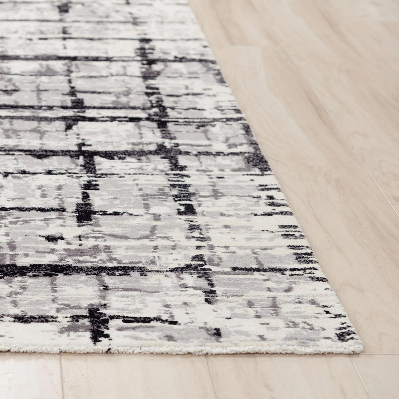 Babu Abstract Black/ Ivory Large Area Rugs For Living Room Area Rugs LOOMLAN By LOOMLAN