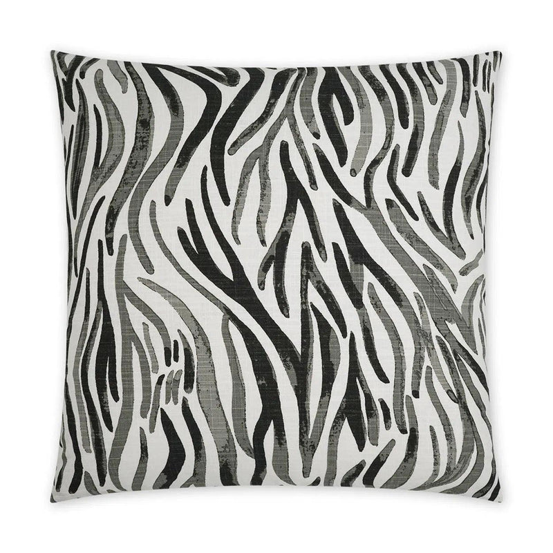 Babur Onyx Abstract Black Grey Large Throw Pillow With Insert Throw Pillows LOOMLAN By D.V. Kap