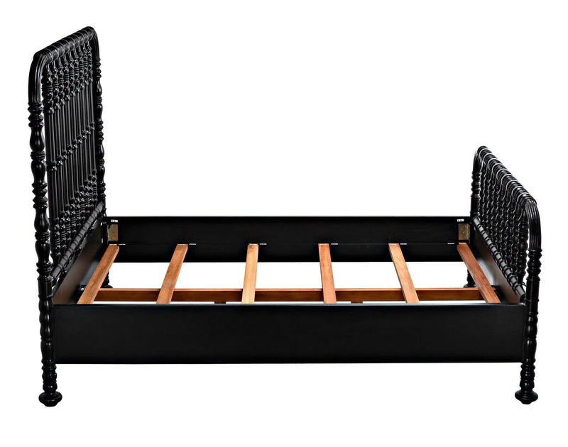 Bachelor Black Wooden Bed Frame Beds LOOMLAN By Noir