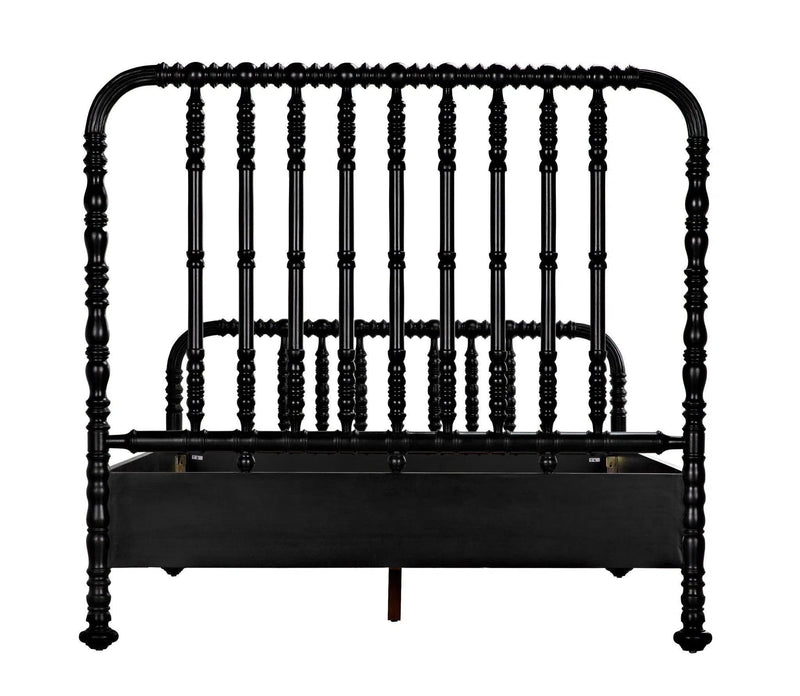 Bachelor Black Wooden Bed Frame Beds LOOMLAN By Noir