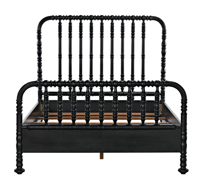 Bachelor Black Wooden Bed Frame Beds LOOMLAN By Noir