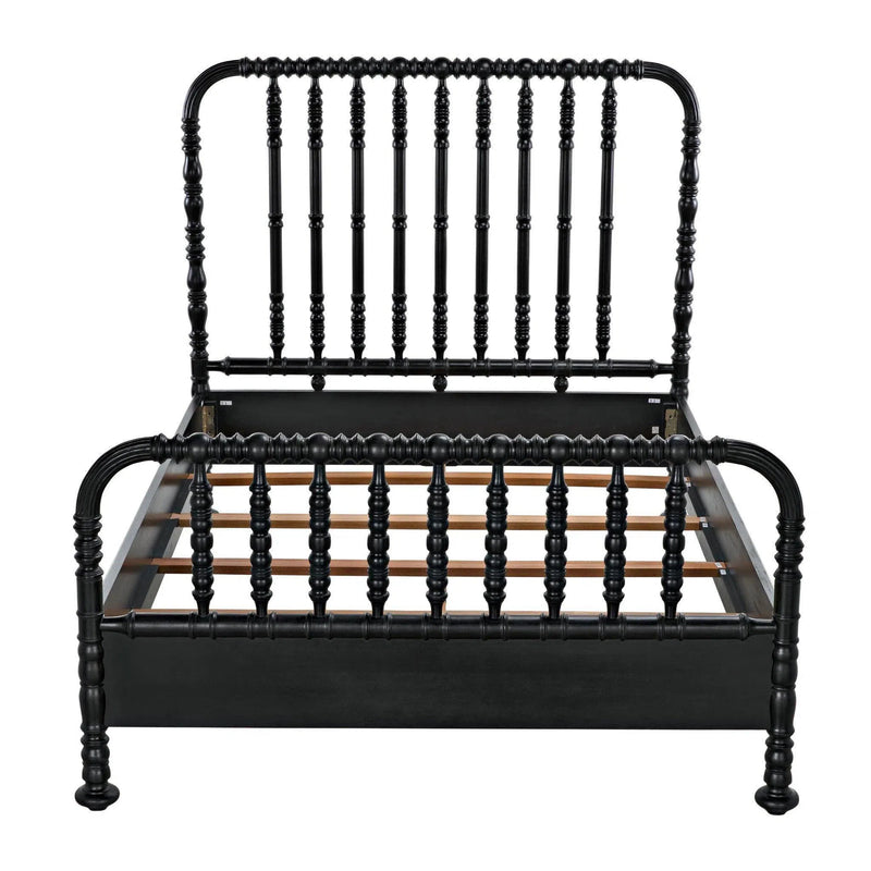 Bachelor Black Wooden Bed Frame Beds LOOMLAN By Noir