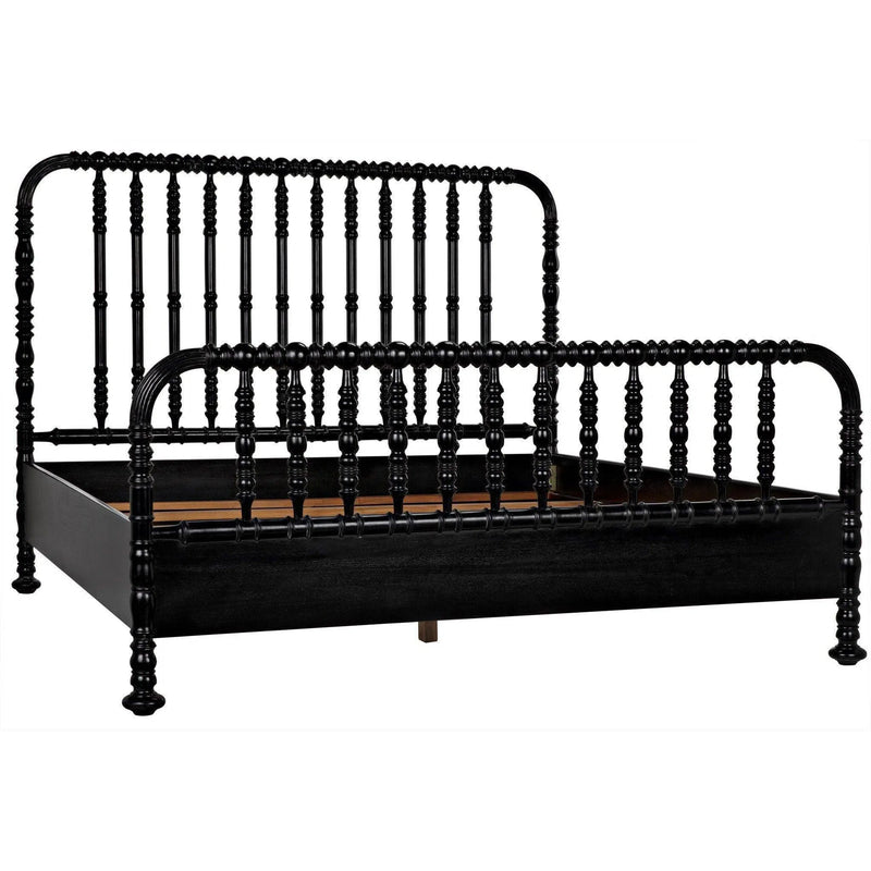 Bachelor Black Wooden Bed Frame Beds LOOMLAN By Noir