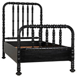 Bachelor Black Wooden Bed Frame Beds LOOMLAN By Noir