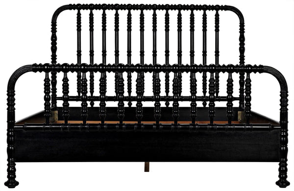 Bachelor Black Wooden Bed Frame Beds LOOMLAN By Noir