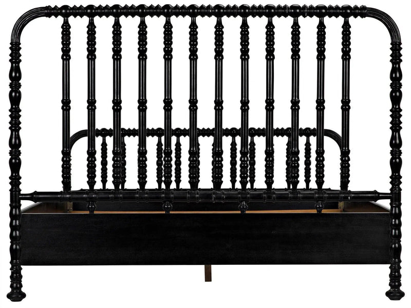 Bachelor Black Wooden Bed Frame Beds LOOMLAN By Noir