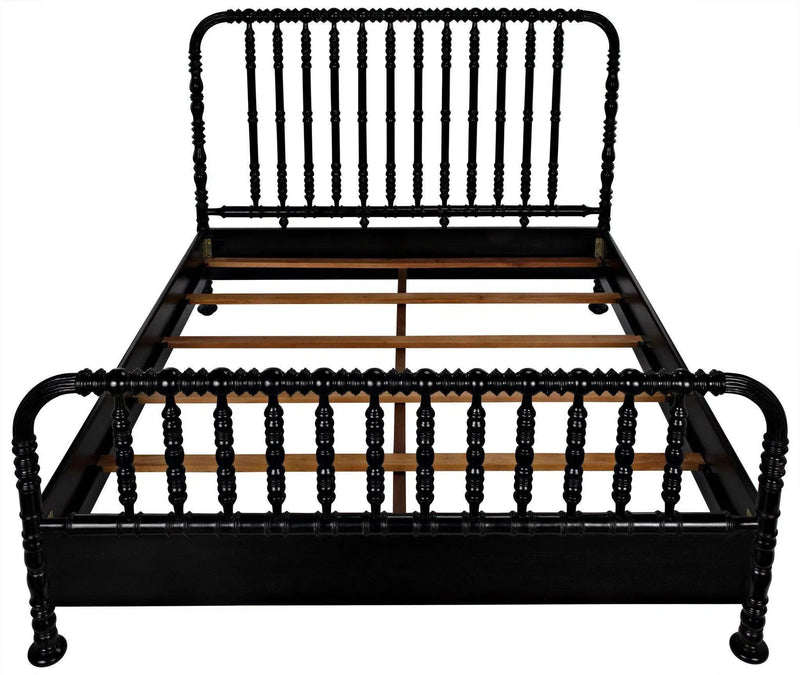 Bachelor Black Wooden Bed Frame Beds LOOMLAN By Noir