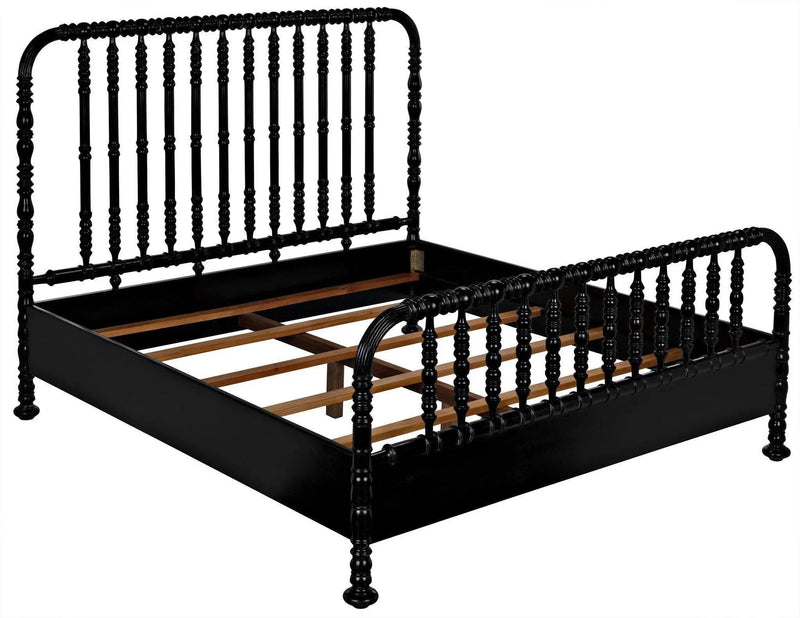 Bachelor Black Wooden Bed Frame Beds LOOMLAN By Noir