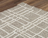 Back Geometric Taupe Area Rugs For Living Room Area Rugs LOOMLAN By LOOMLAN