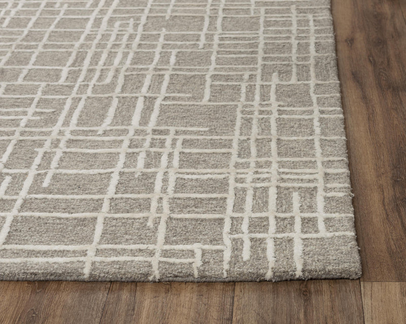 Back Geometric Taupe Area Rugs For Living Room Area Rugs LOOMLAN By LOOMLAN