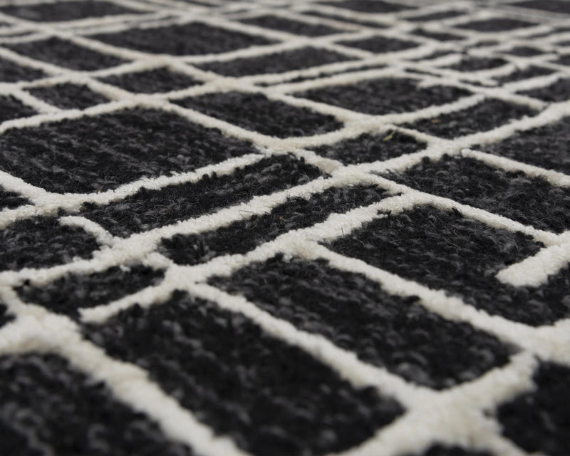 Bada Geometric Black Area Rugs For Living Room Area Rugs LOOMLAN By LOOMLAN