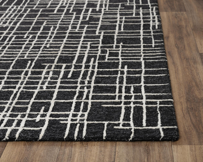 Bada Geometric Black Area Rugs For Living Room Area Rugs LOOMLAN By LOOMLAN