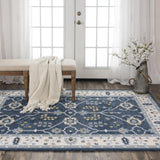 Baha Traditional Blue Living Room Rug Area Rugs LOOMLAN By LOOMLAN