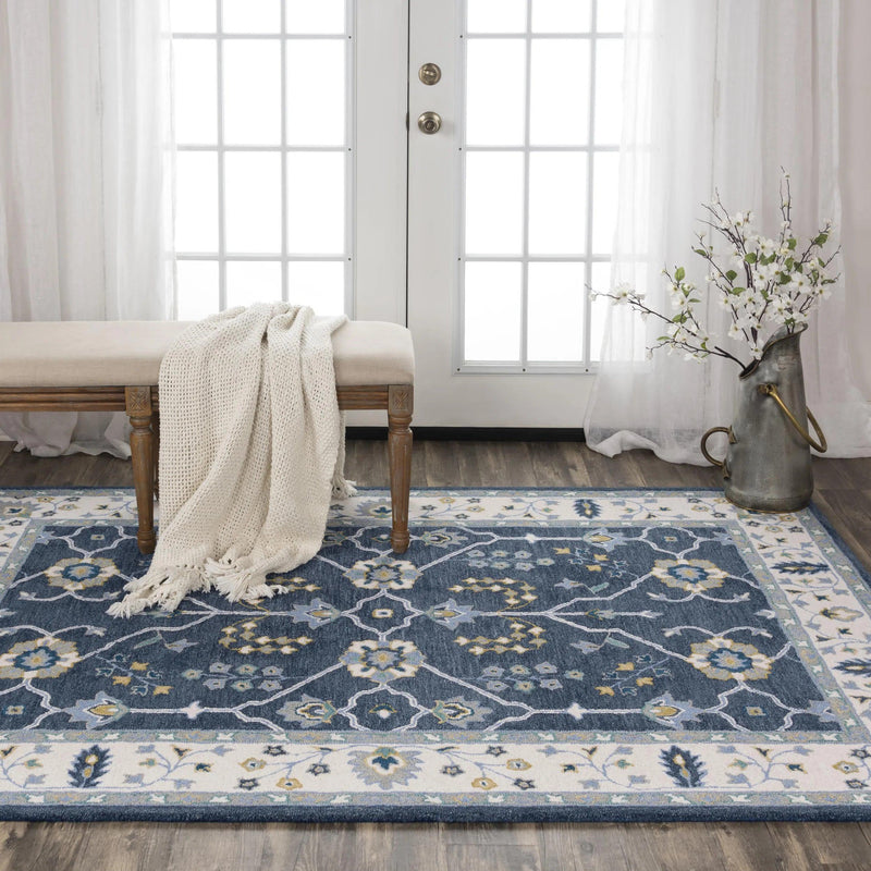 Baha Traditional Blue Living Room Rug Area Rugs LOOMLAN By LOOMLAN