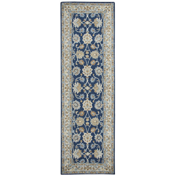 Baia Wool Blue Hallway Kitchen Runner Rug Area Rugs LOOMLAN By LOOMLAN