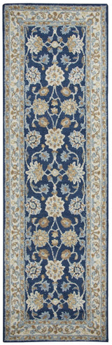 Baia Wool Blue Hallway Kitchen Runner Rug Area Rugs LOOMLAN By LOOMLAN