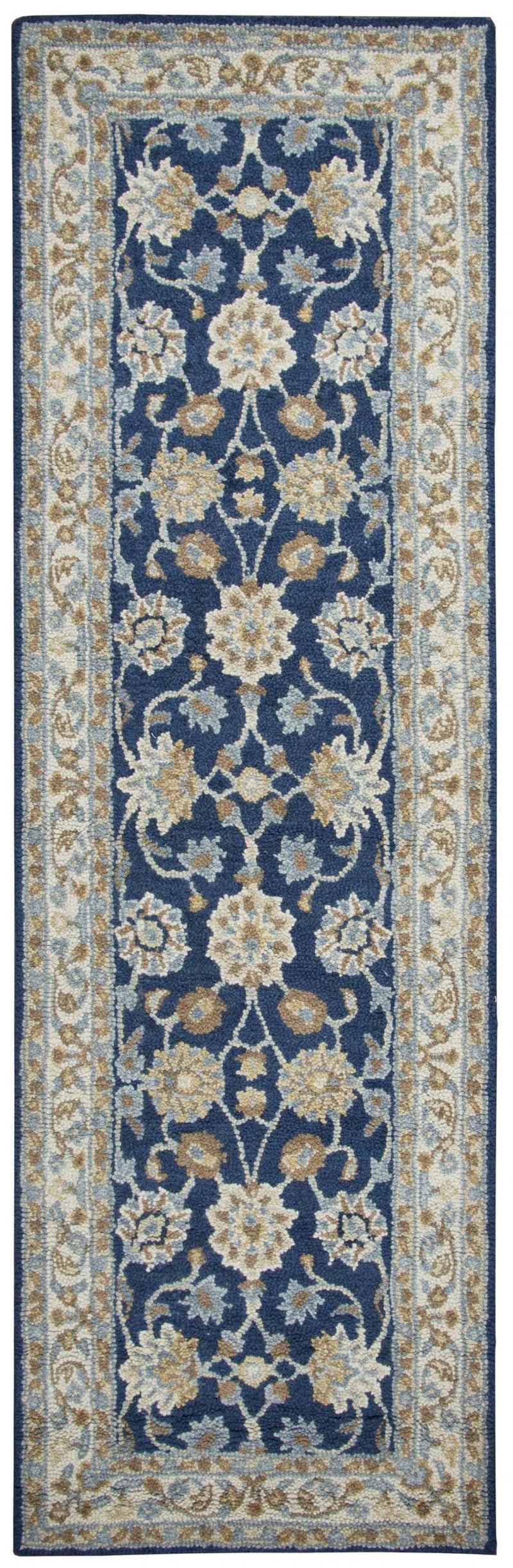 Baia Wool Blue Hallway Kitchen Runner Rug Area Rugs LOOMLAN By LOOMLAN