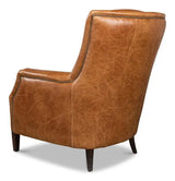 Baker Brown Leather Club Arm Chair Club Chairs LOOMLAN By Sarreid