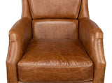 Baker Brown Leather Club Arm Chair Club Chairs LOOMLAN By Sarreid