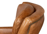 Baker Brown Leather Club Arm Chair Club Chairs LOOMLAN By Sarreid