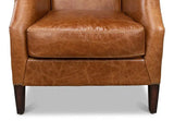 Baker Brown Leather Club Arm Chair Club Chairs LOOMLAN By Sarreid