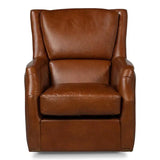 Baker Brown Leather Swivel Chair Havana Leather Club Chairs LOOMLAN By Sarreid