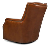 Baker Brown Leather Swivel Chair Havana Leather Club Chairs LOOMLAN By Sarreid