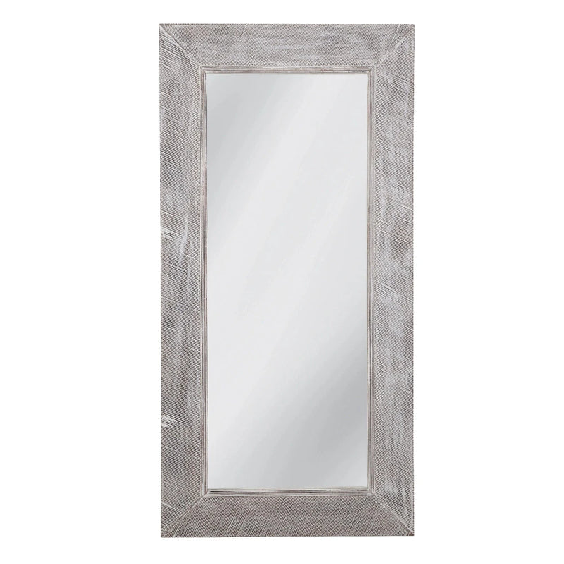 Baker Wood Grey Vertical Floor Mirror Floor Mirrors LOOMLAN By Bassett Mirror