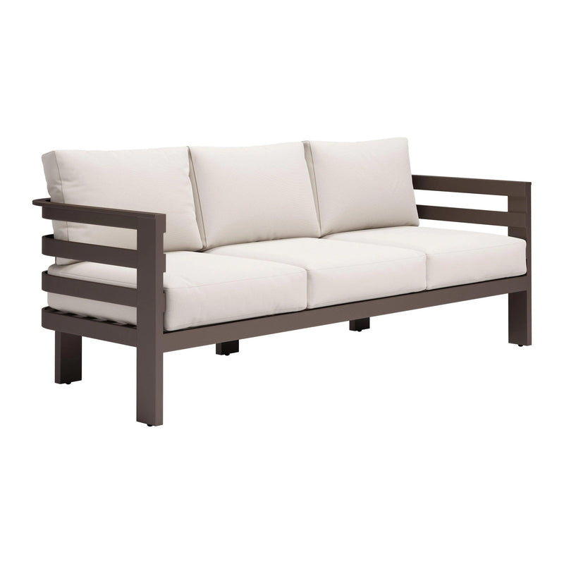 Bal Harbor Aluminum White Sofa Outdoor Sofas & Loveseats LOOMLAN By Zuo Modern