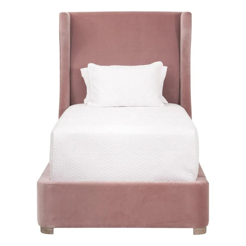 Balboa Light Pink Velvet Bed Frame Beds LOOMLAN By Essentials For Living