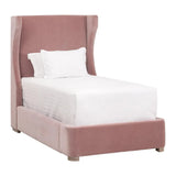 Balboa Light Pink Velvet Bed Frame Beds LOOMLAN By Essentials For Living