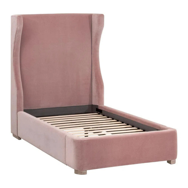 Balboa Light Pink Velvet Bed Frame Beds LOOMLAN By Essentials For Living