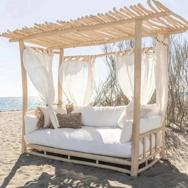 Bali Teak Cabana Daybed for Outdoor Living - Medium Outdoor Cabanas & Loungers LOOMLAN By Artesia