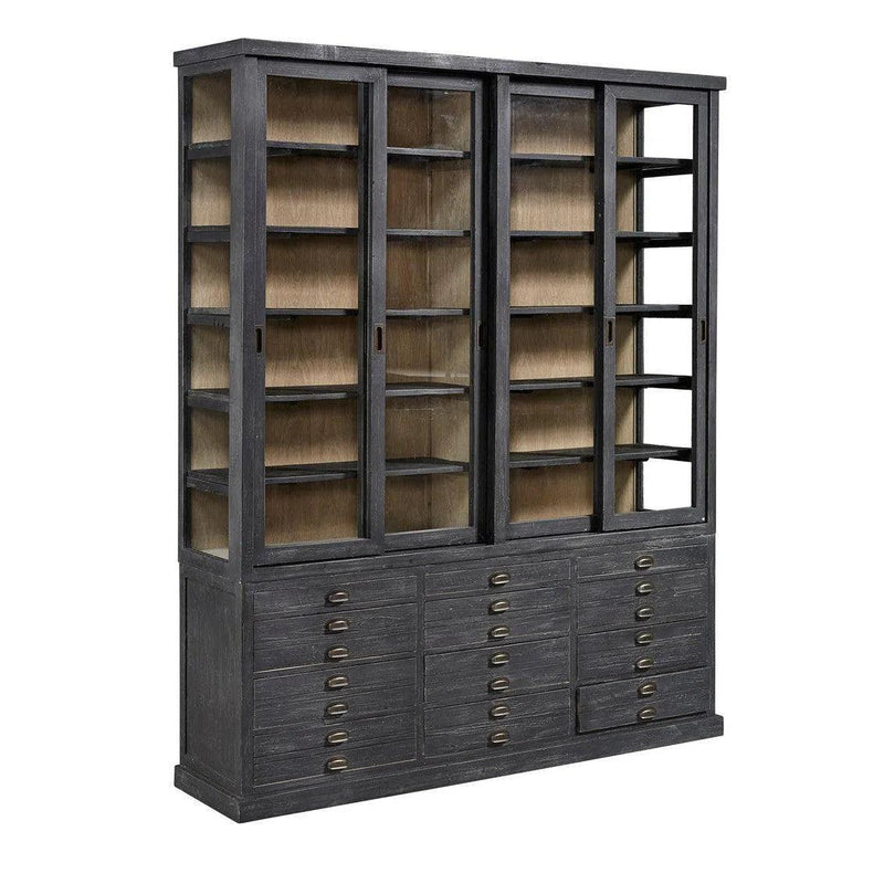 Balmoral Display Cabinet Black China Cabinet With Drawers Buffets & Curios LOOMLAN By Furniture Classics